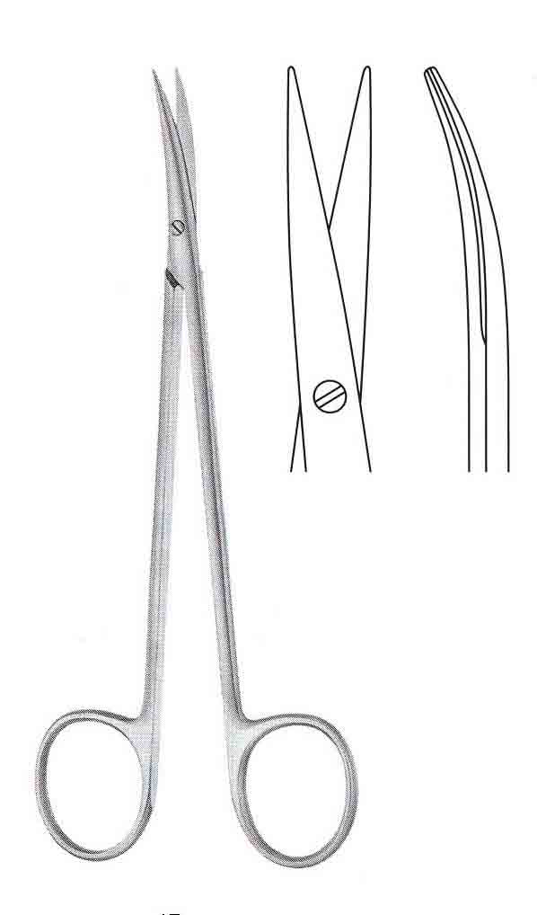 DİSSECTİNG MAKAS SİYAH SAPLI EĞRİ 15CM 